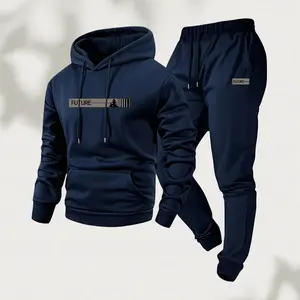 Men's  sports suit - solid color sports jogging pants set with drawstring waistband, pockets, regular fit  sportswear, suitable for autumn and winter, non-stretch fabric, sweater hoodie, jogging pants, sweatshirt, sweatpants Men's fashion casual zipper
