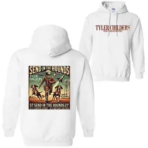 Tyler Childers Send in the Hounds Tour Hoodie, Sweatshirt -  Astronaut & Hounds Design for Concert Merch Lovers, Perfect for Fans of Music Apparel