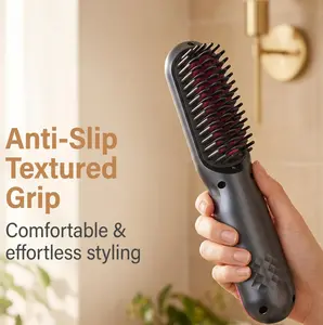 Cordless Hair Straightening Brush, 30 Mins Long Lasting Portable Straightener Comb Negative Ion Anti-Scald Travel Hair Styling Tool