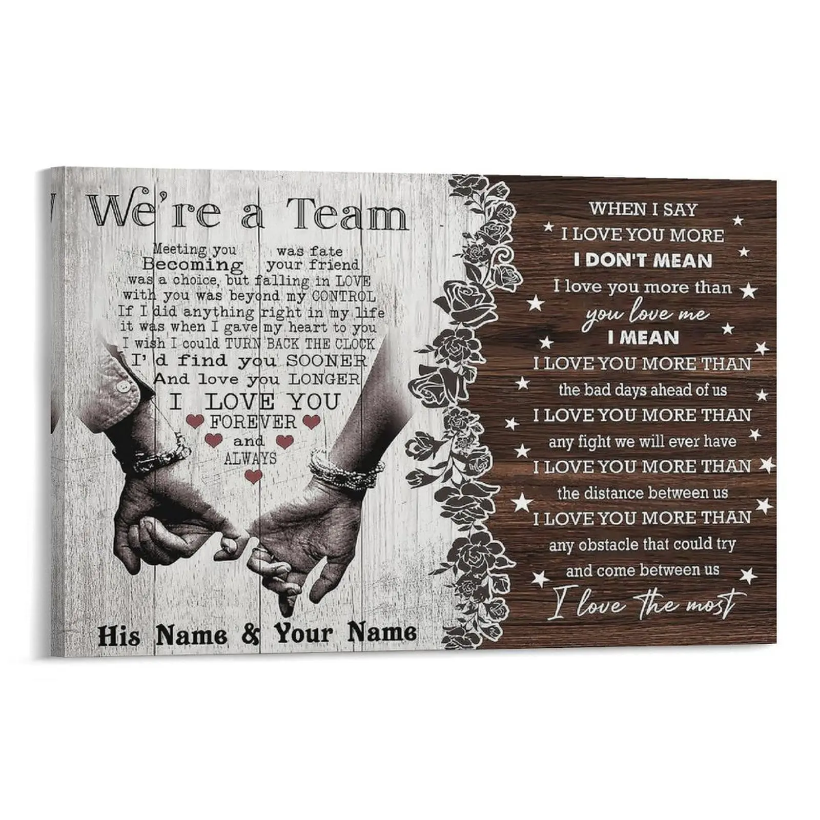 "Meeting You Is Destiny" Artistic Canvas Print Painting - Romantic Couple Universal Room Decor, Valentine's Day Anniversary Gift for Partner, Wall Art