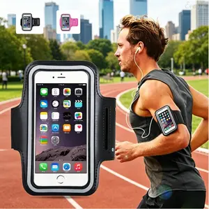 Water Resistant Running Phone Armband, Adjustable Sports Cell Phone Holder Pouch for Workout Gym Cycling