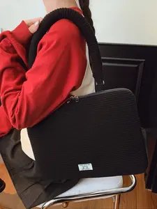 Korean Style Corduroy Laptop Bag, / Options, Detachable Shoulder Strap, Fits 10/11/13/14/15.6 Inch Tablets & Laptops