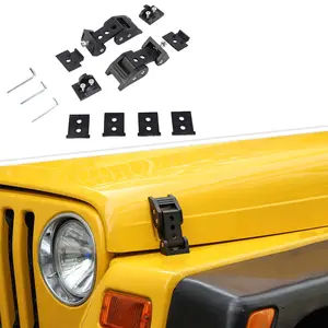 Aluminum Engine Hood Buckle Latch Catch, 2-Piece Set for 1997-2006 Jeep Wrangler TJ, Car Accessories, Accessories for Car, Hood Security Locking Latch