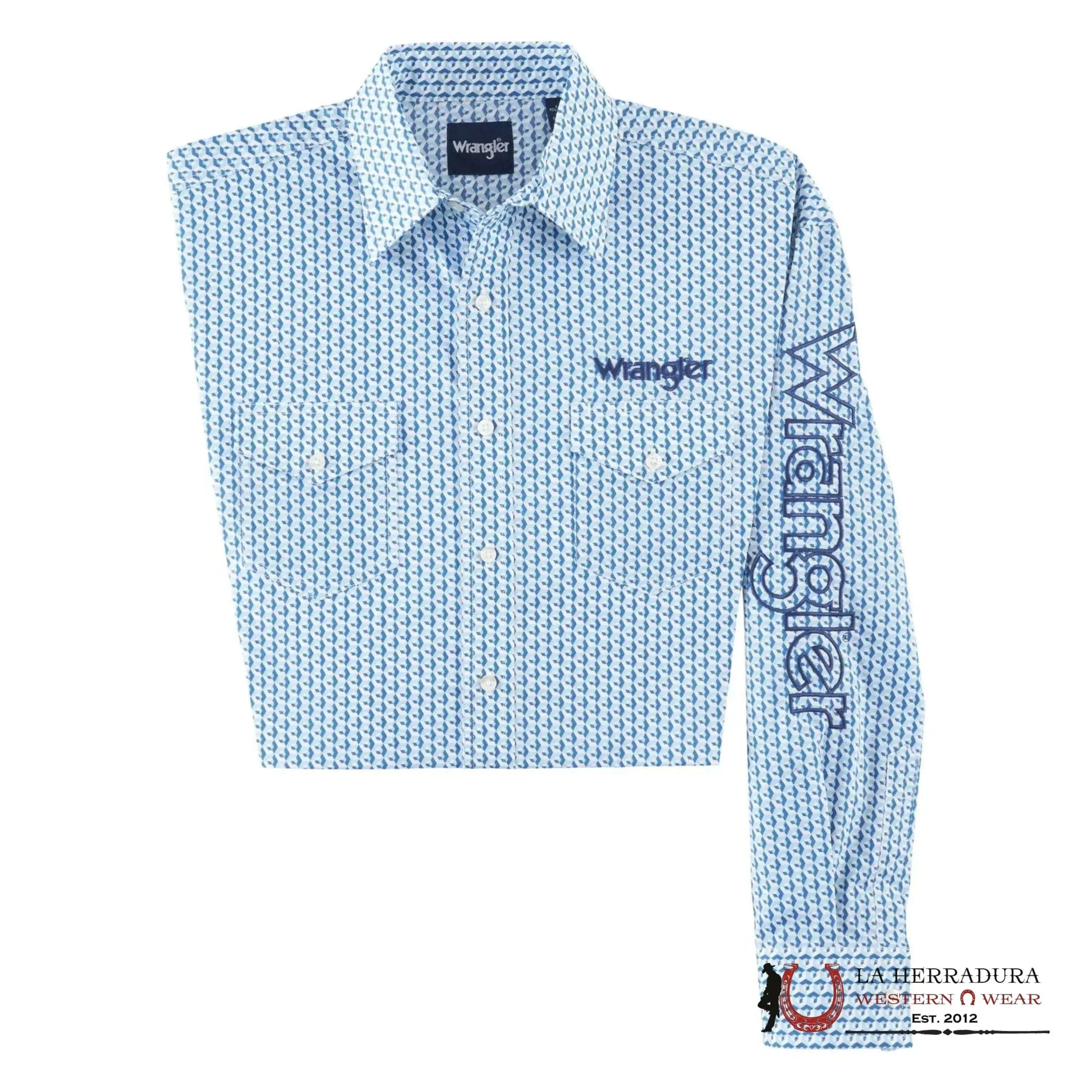 WRANGLER SHIRT CLASSIC FIT BLUE LONG SLEEVE 112318482