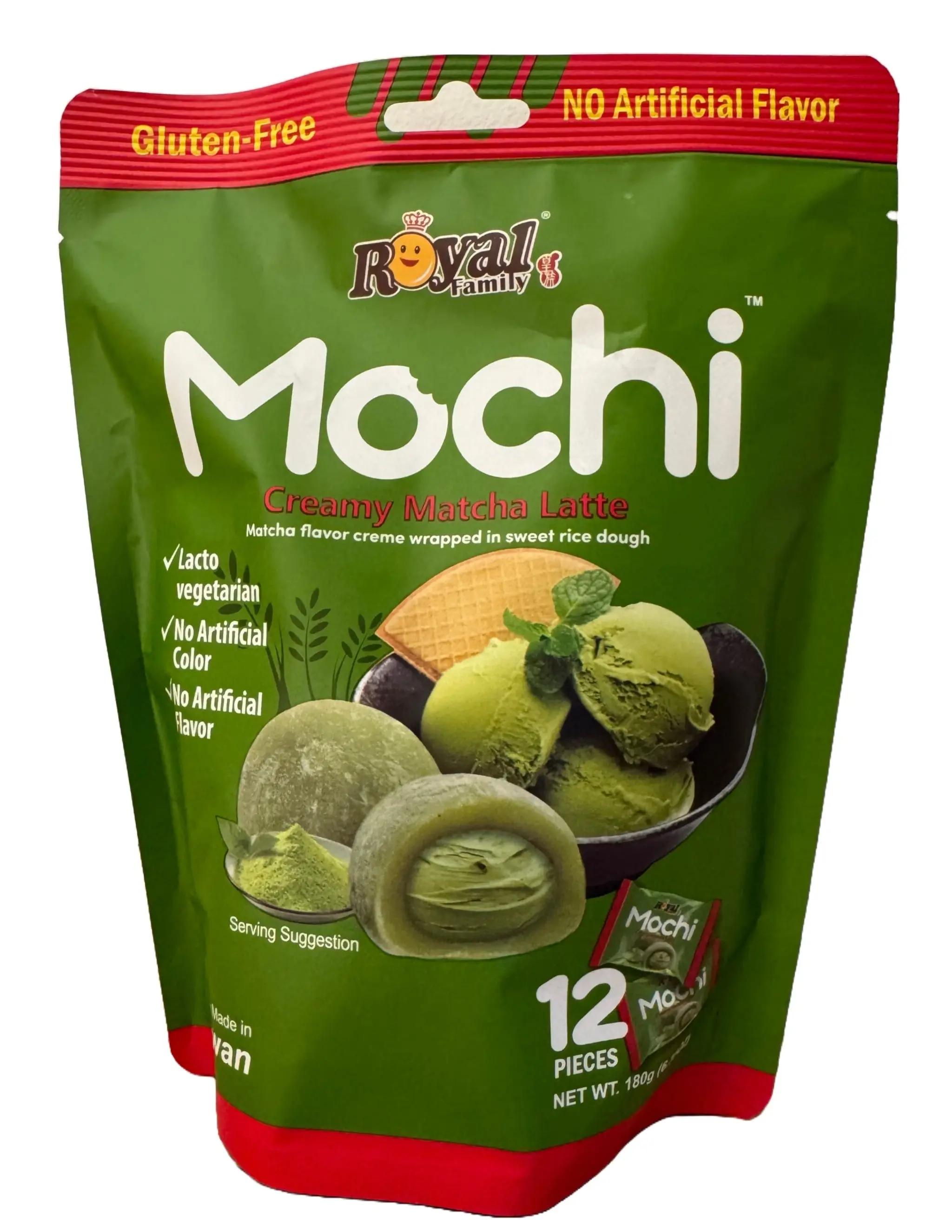 Royal Family Mochi – Matcha, Maple, Tiramasu or Strawberry (12 Piece p/pk.)