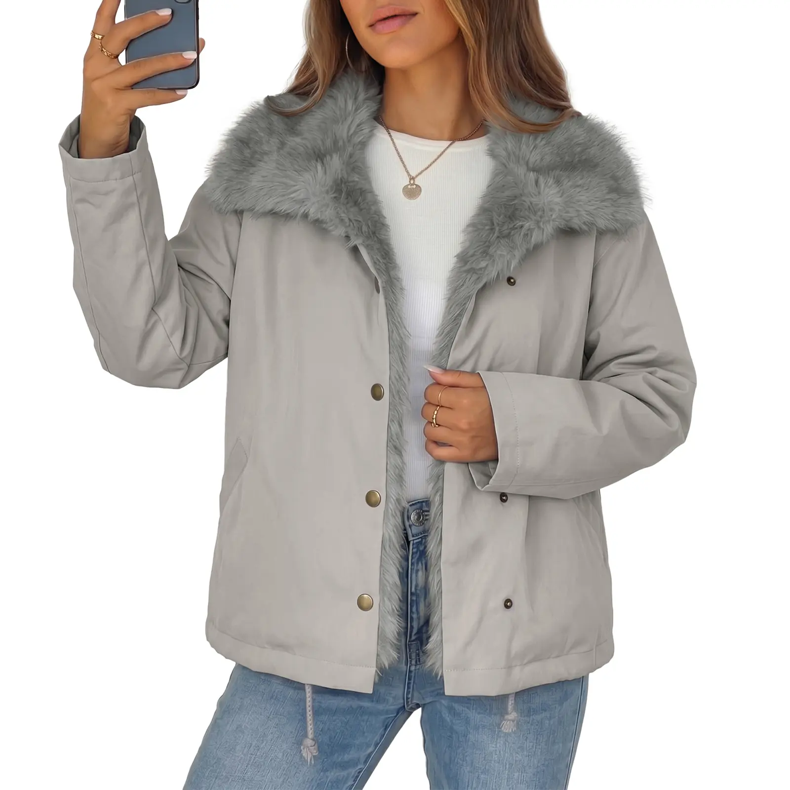 Dokotoo Women's Casual Long Sleeve Puffer Chunky Raw Hem Warm Metal Button Quilted Jacket Autumn and Winter Coat