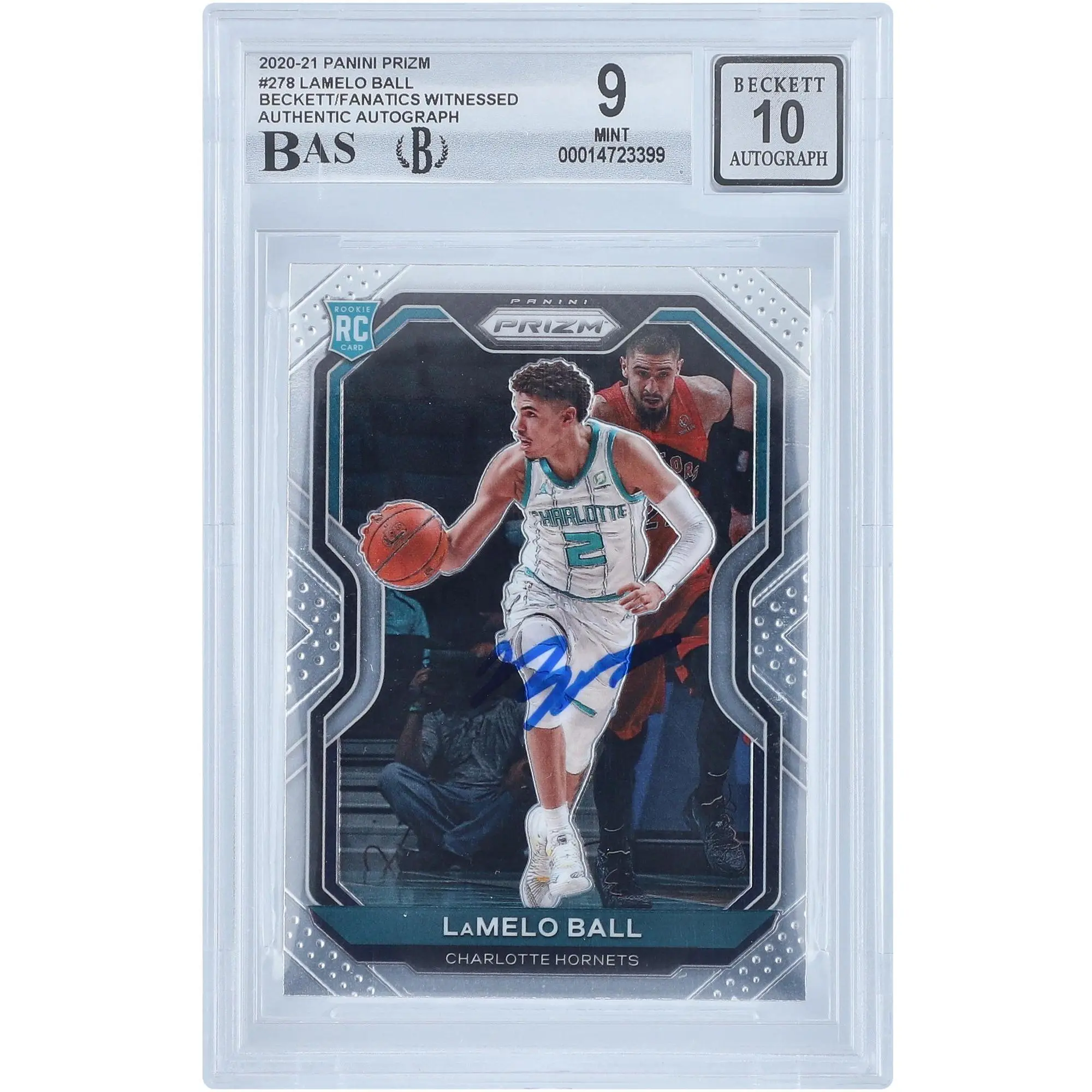 LaMelo Ball Charlotte Hornets Autographed 2020-21 Panini Prizm 8 #278 Beckett Fanatics Witnessed Authenticated 9/10 Rookie Card - Fanatics Authentic Certified