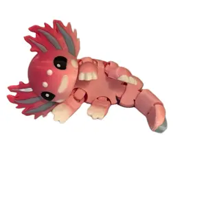 3D Printed Articulated Axolotl Decor Colorful & Glam Room Ornaments for Living Room or Office Space Decorative Figurines Interior Decoration Accessories