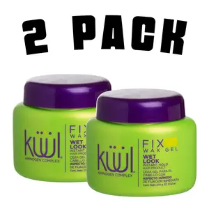 Kuul Fix Me Wax Gel Wet Look 2 PACK 9.52 oz Non-Greasy Formula (Aspecto Húmedo)