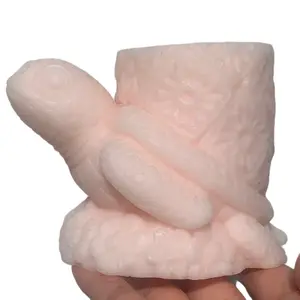Turtle Soy Candle - Pink Turtle Shaped Candle as shown in the Image