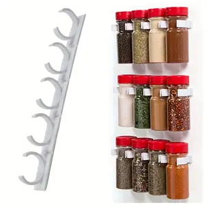Kitchen Spice Rack Holder, Self-Adhesive Wall-Mounted Spice Bottle Stand, Cuttable & Combinable, Pack of 3, Ca Prop 65 Compliant