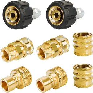 Pressure Washer Adapter Set, Quick Disconnect Kit, M22 Metric Male Thread Quick Connector, M22 Swivel to 3/8'' Quick Connect, 3/4" to Quick Release