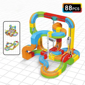 MAGIC RAIL TRACK ,Track toys,Track , ,Creative DIY Construction ,Gravity-Defying, Upside-Down Driving,LED,Christmas Gift,Gift for Kids,Develop Children's thinking,Valentine's Day Valentines