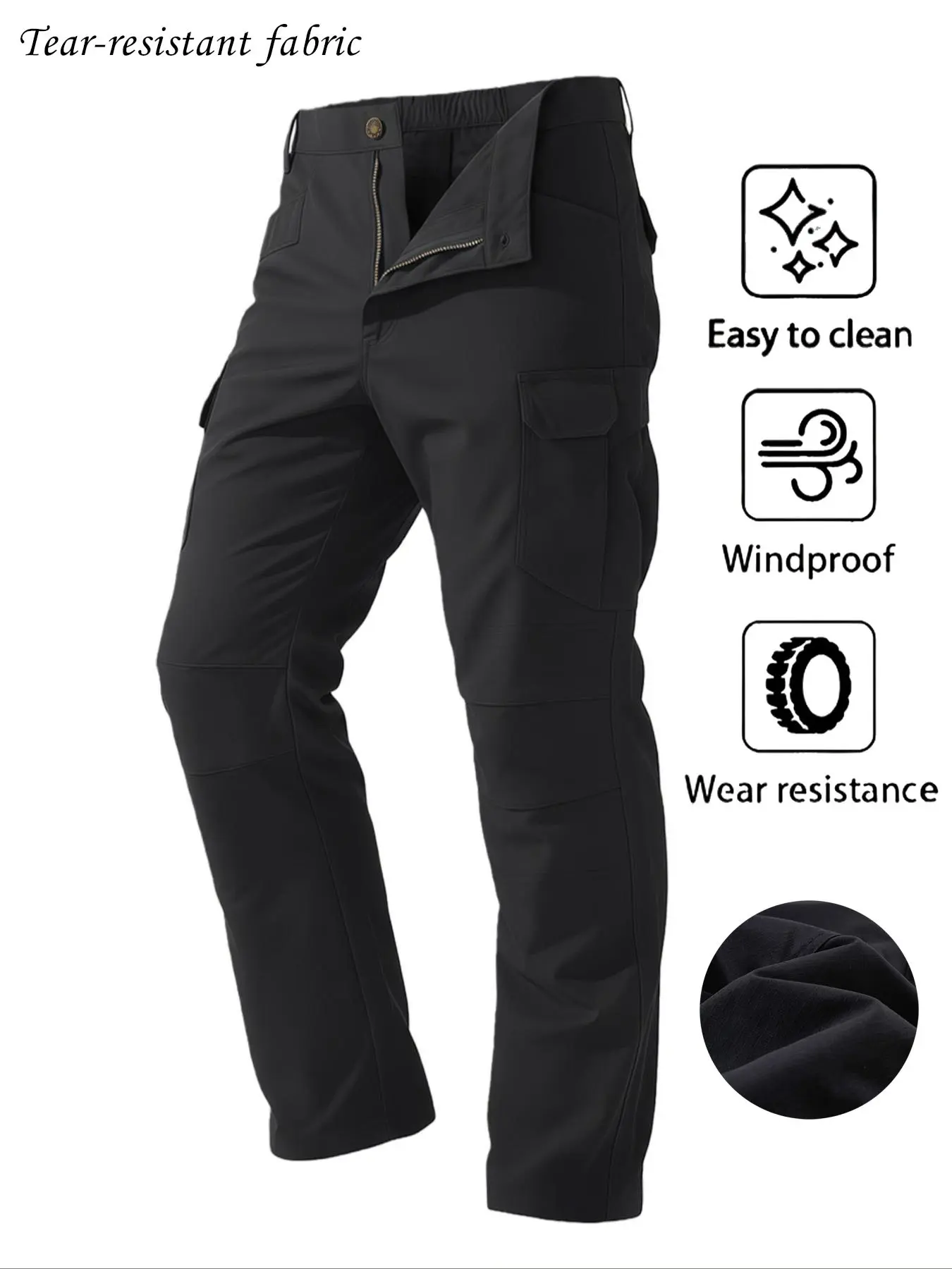 Men's Outdoor Sports Long Pants, Workwear Cargo Pants with Multiple Pockets, Zipper Pockets, Breathable Comfort Moisture Wicking Casual Pants