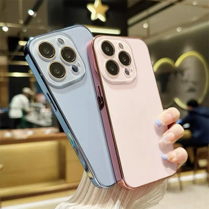 Electroplated Matte Acrylic Tempered Glass Smartphone Case - Ultra-Thin, Frosted Metal, Shockproof Casing for iPhone 16 Pro Max, 15/14/13 Pro Max Plus - Mobile Phone Accessories with Protection