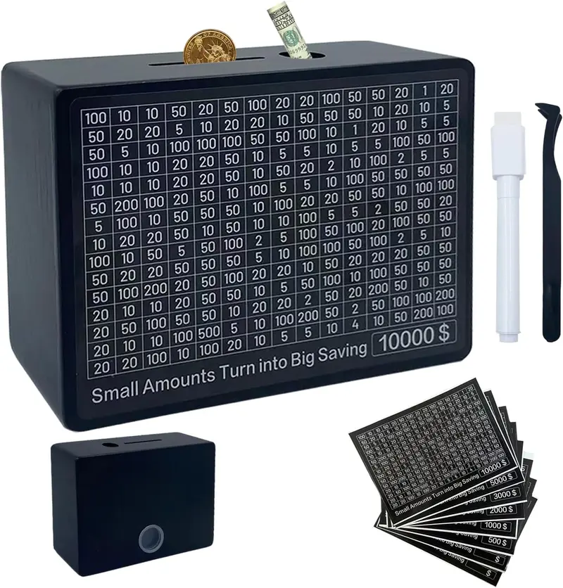 Cash Vault Wooden Money Saving Box