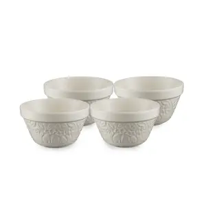 Mason Cash In The Forest S36 (0.95 Qt) Pudding Basin Set (Cream) | Set of 4