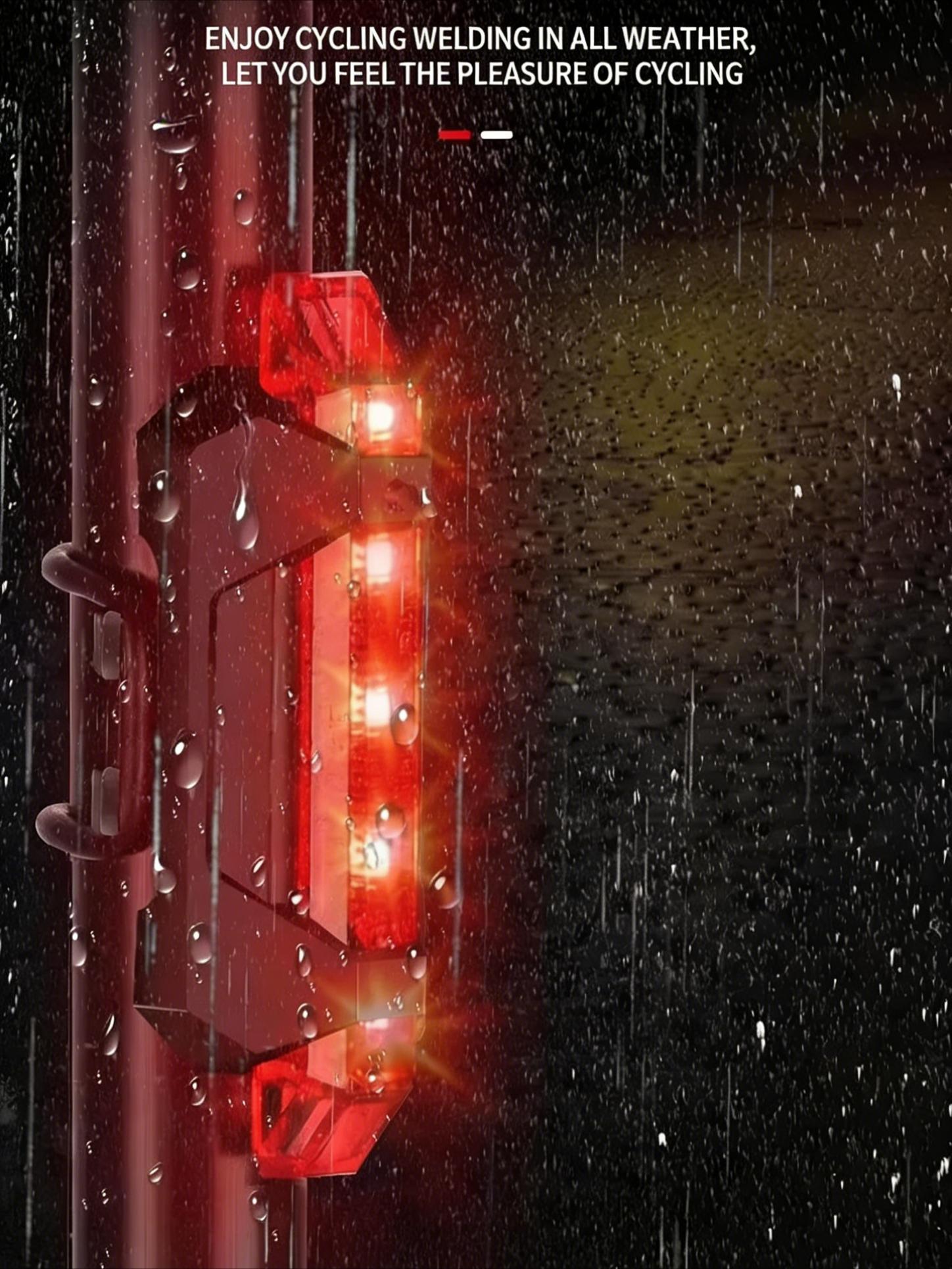 Two LED bicycle taillights, USB charging monochrome (red/color) taillights, easy to install, suitable for mountain bikes and road bikes