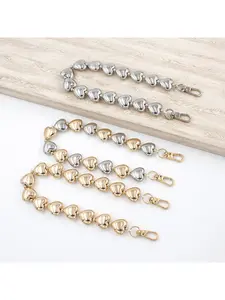 Metal Heart Bag Chain for Tote Crossbody Shoulder Bags Short Strap DIY Jewelry Accessories