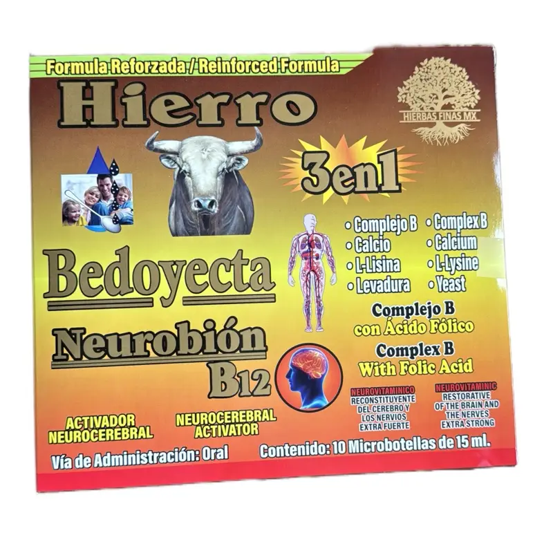 Hiero Vitamin B12 3 en 1 - B12 Antioxidant Dietary Supplement for Healthcare & Edible Fitness with 10 Microbacterias of 15 mL