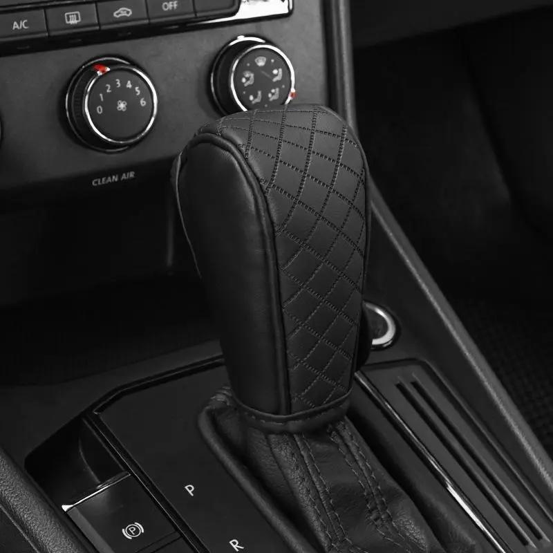 PU Leather Car Gear Shift Knob Cover, Non-Slip Shift Lever Protective Cover, Car Interior Accessories