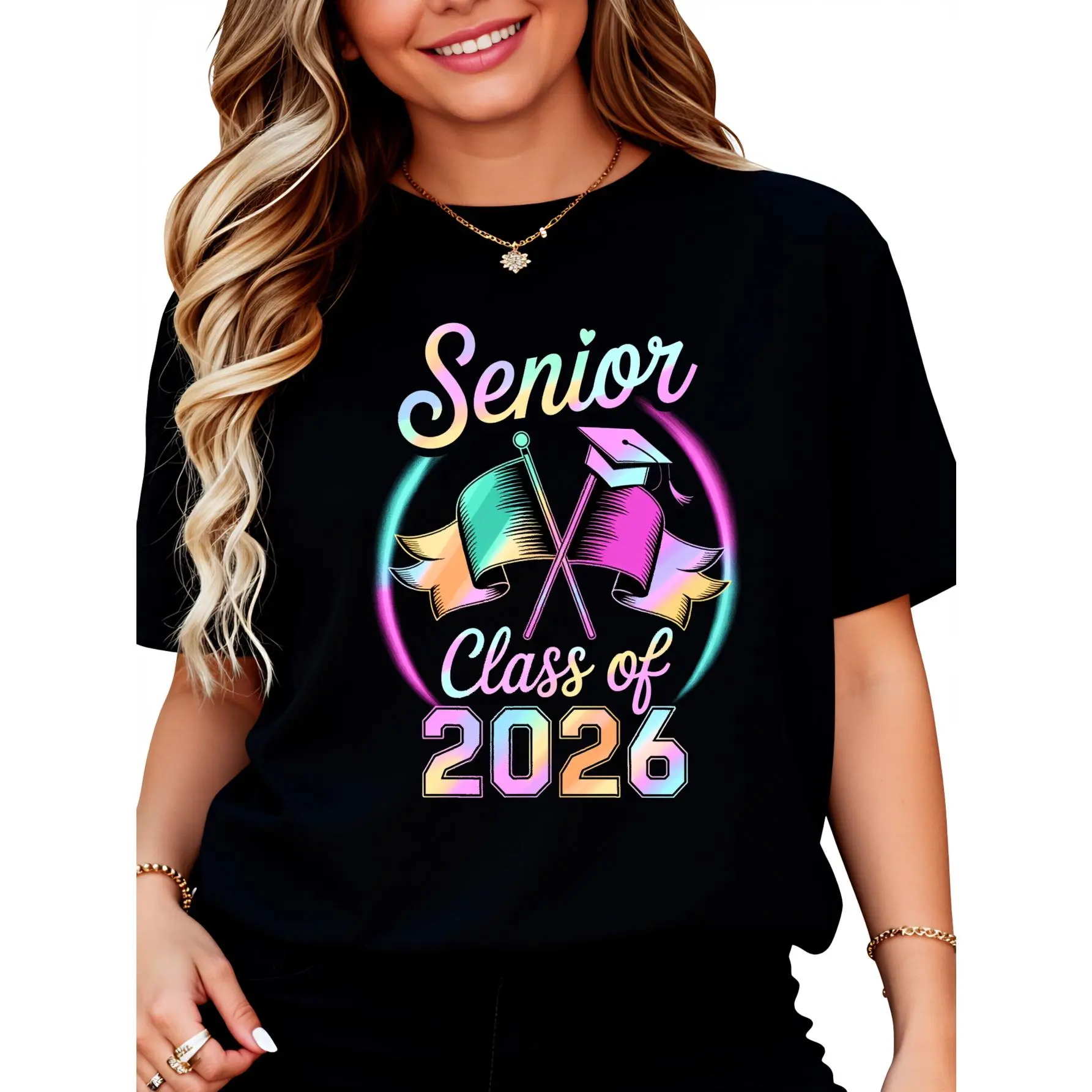Cotton Senior Color Guard Mom Class of 2026 T-Shirt