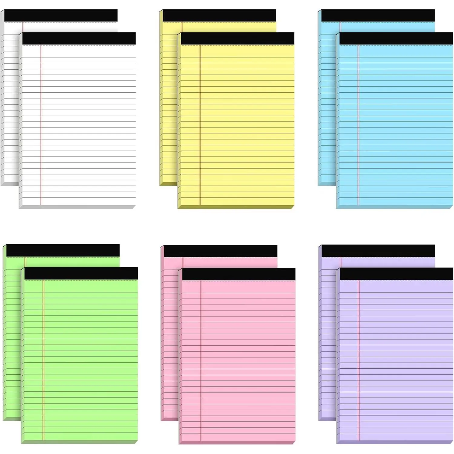 12 count Small Legal Pads 5x8 Colored Note Pads Paper College Ruled Notepad Clear Print Writing Pads 5 x 8 Legal Pads Perforated Narrow Ruled Pads of Paper (Multicolor)