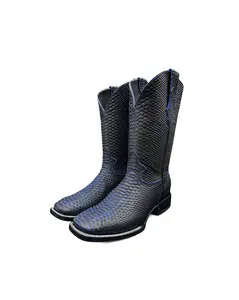 Cowboy Boot Blue Full Python Print