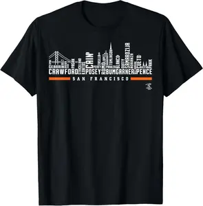 100% Cotton Buster Posey Skyline T-Shirt - Apparel T-Shirt
