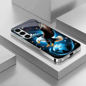 Suitable for [Galaxy S23 5g] Light luxury crystal eagle pattern and scorpion glass electroplated mobile phone case, exquisite and gorgeous 995