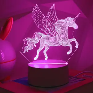 3D Design Night Light, USB Powered Desktop Lamp with Switch Button Control, Novelty Lighting for Home Bedroom Living Room Decor