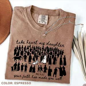 Comfort Colors Christian Graphic TShirt, Scripture Verse Shirt, Bible Verse Shirt, Woman Touches Jesus Christian Shirt For Women, Jesus Shirt Faith Shirt Cotton Fabric