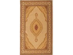 HomeRoots 487558 4x6 ft. Oriental Power Loom Stain-Resistant Rectangle Ethnic Monochromatic Area Rug, Cream, Ethnic Area Rugs, Monochromatic Area Rugs