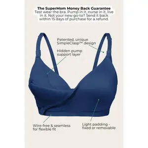 SuperMom® Silhouette Hands-Free Pumping & Nursing Bra | Indigo Postpartum