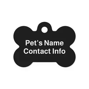 Personalizable Aluminum Bone Pet ID Tag - Engraved Pet Name & Contact Info, Glossy Alum., Polished Look, Quick Identification, Universal Fit for Dogs & Cats