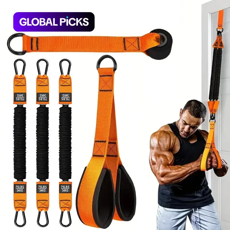 Heavy-duty adjustable resistance arm trainer, 225 lbs load latex resistance bands, full-body strength training equipment, suitable for home and gym use, for shaping arms, back, abs and shoulders, Exercise Equipment #GLOBAL PICKS