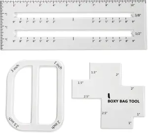 3 count Boxy Bag Making Templates Notion for Beginners, Clear  Sewing Tools Set with Boxed Bag,  Bag, Zip Pocket