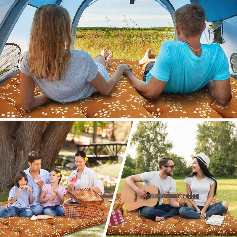 【GARVEE】Floral Pattern Japanese Futon Mattress, Full Size Sleeping Mattress for Adults, Guest Room, Floor Use, Roll Up for Camping and Versatile Comfort