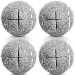 Precut Tennis Balls, 4PCS Walker Glide Balls, Heavy Duty Long Lasting Felt Pads for Furniture Legs and Floor Protection (Grey)