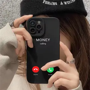Who could resist the "money coming" signal! This black background money-themed phone case, with a shock-proof hard shell, is compatible with all iPhone models (iPhone 17/16/15/14)