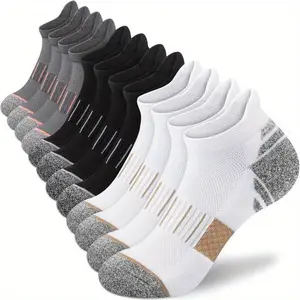 6/11pairs Women Men Ankle Socks Bottom Running Socks Mesh Boat Socks Non-slip Breathable Sports Socks Low Cut Men's Socks Women's Socks