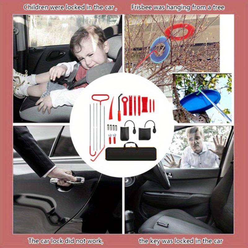 Long Distance Hook Tool Set - Stainless Steel Oval Handle Emergency Door Opener with Red Warping Piece for Automotive Rescue - Durable and Rust-Resistant-2024 hot