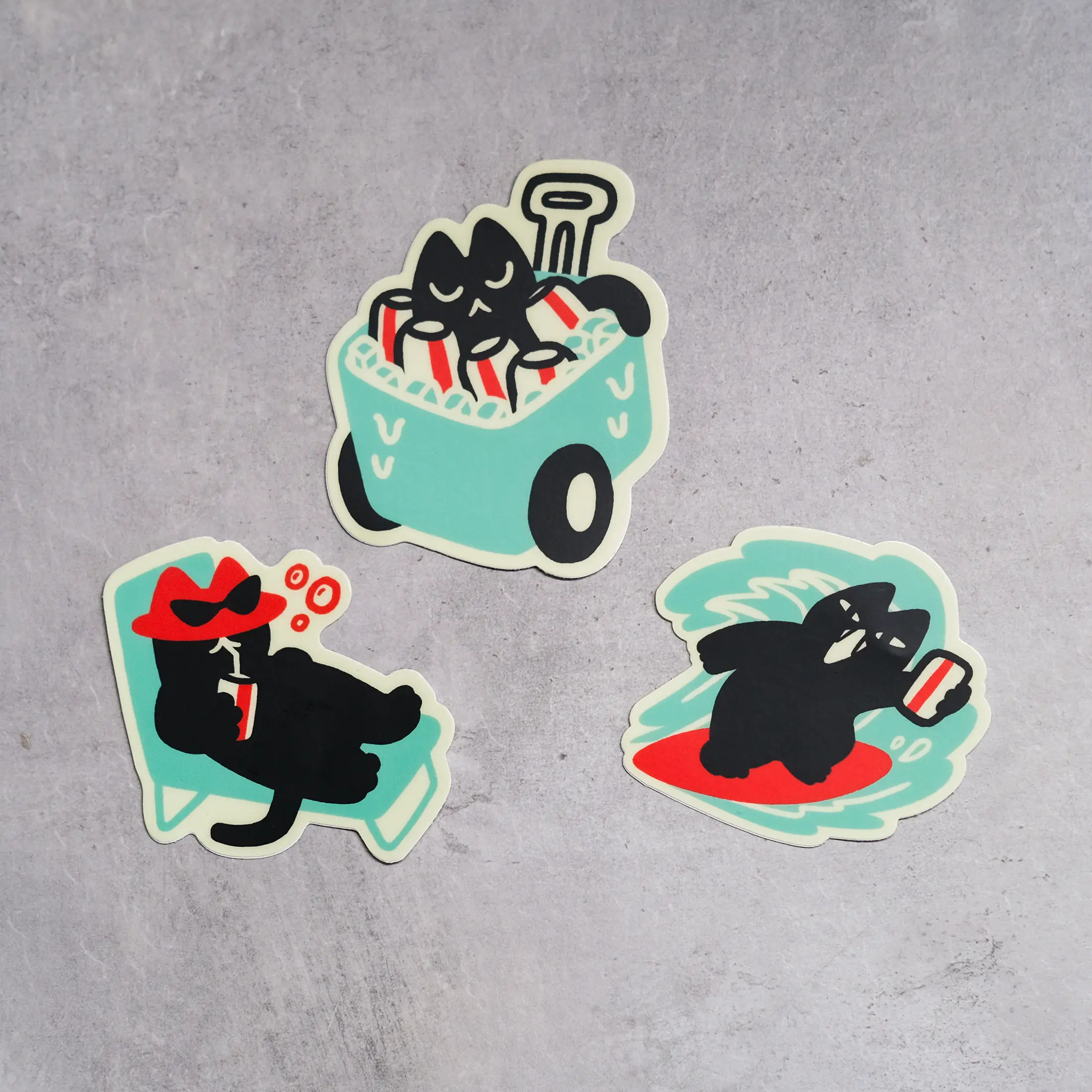 Summer Cat Sticker Set | Cult Cola Gift for Diet Coke Lovers