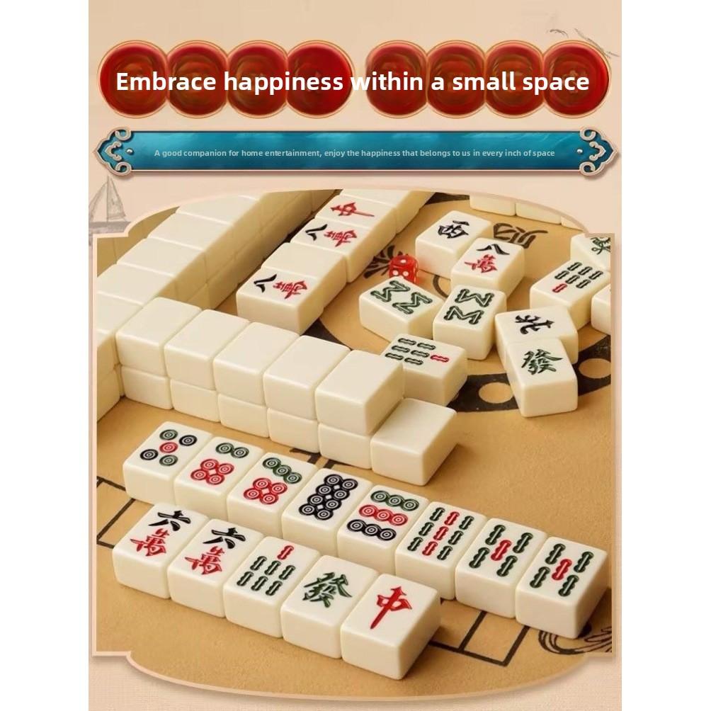 Hand-Cranked Mahjong 108 Large Tiles Set for Home Use, Extra Large Family Set in Six Colors