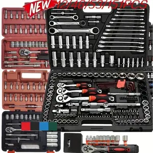 46-Piece 1/4 Inch Socket Set with Ratchet Wrench, Metric Sockets & Extension Rods, Car Repair & Home Use, Includes Storage Box