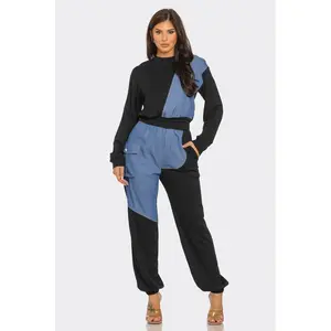 Shandi Black/Denim Lounge Track Set