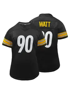 High Quality Women's American Football Jersey, Breathable Stitched Rugby Jersey Short Sleeve Pullover, V Neck Casual Outdoor Sports Tee for All Seasons, Stylish Jersey