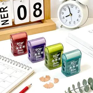 1PCS portable pencil sharpener - cartoon double hole design suitable for thick and thin pencils, eraser and pencil sharpener 2-in-1 design, a holiday gift, suitable for school and office stationery supplies, Art materials