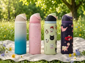 Owala Trendy 24/32oz FreeSip Bottle Collection – Cute Cat, Ocean & Pink Bow Designs for Gym, Desk & School