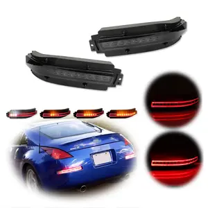2pcs Sequential LED Tail lamps Lights Turn Signal Fog Brake Lamps For 2003 2004 2005 2006 2007 2008 2009 Nissan 350Z,Replace OEM 26550-CD085, 26555-CD085, 26550-CD01A, 26555-CD01A, 26550CD085, 26555CD085, 26550CD01A, 26555CD01A